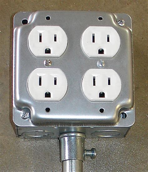 4 gang outlet box metal|4 receptacle outlet box.